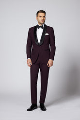 COSTUM CEREMONIE BURGUNDY PHILIP SINGLE BREASTED